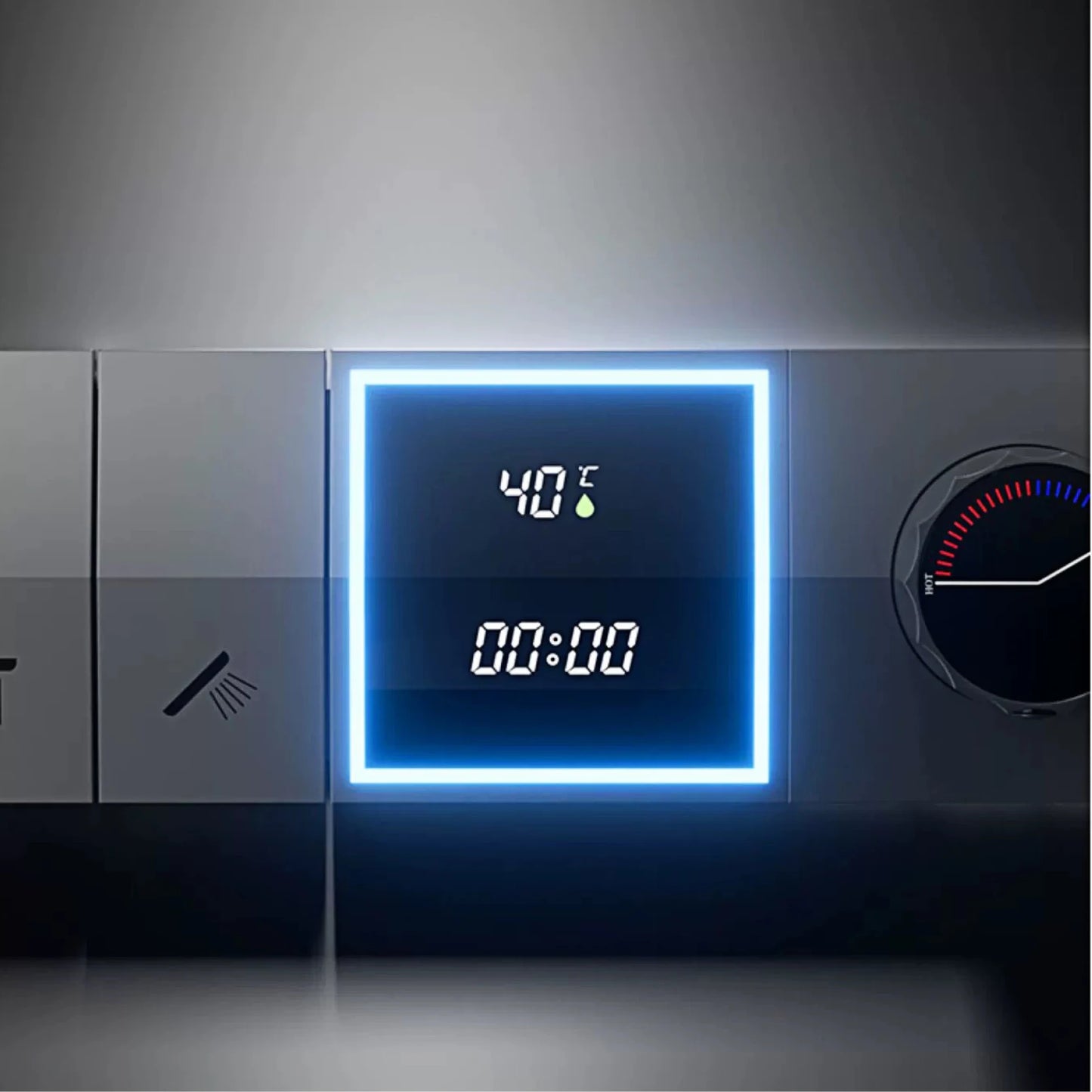 ANTNX Luxury gun gray brass shower system intelligent LED digital display design, wall mounted dual control cold & hot 4-function Tap ANTNX.COM