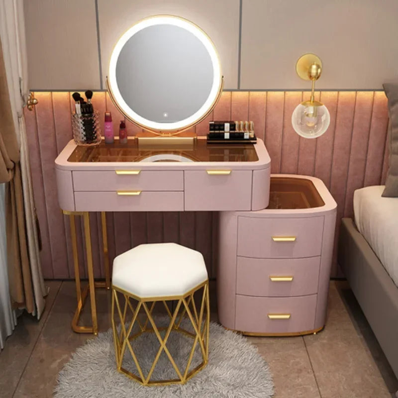 MMOOKA Dressing Table With Mirror Bedroom Dresser Storage Cabinet Dressing Table Dresser Vanity Table Bedroom Furniture For Make up