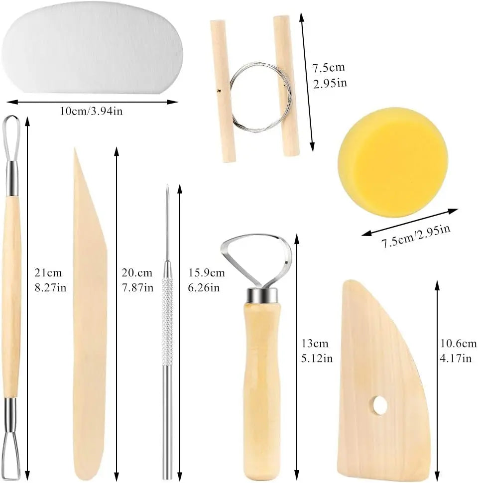 MMOOKA MMOOKA 8Pcs/Set Clay Tools DIY Ceramics Molding Tools Wood Knife Pottery Tool Set Clay Sculpting Kits Carving Ceramic Tools PracticalMMOOKA.COM