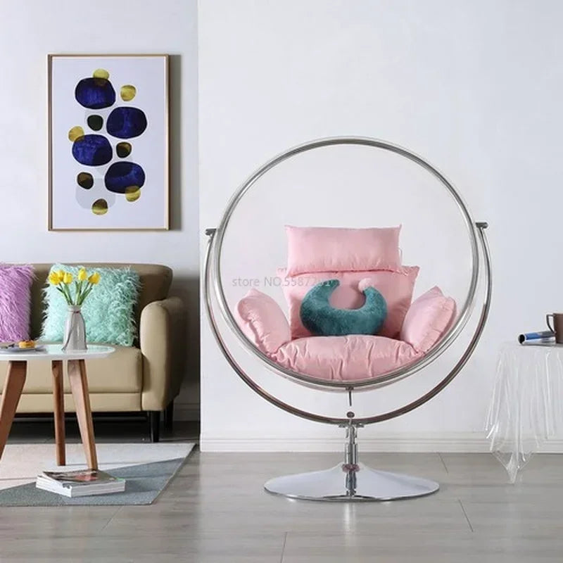 MMOOKA Hanging Ball Space Chair Glass Ball Indoor Single Hanging Chair Hanging Basket Outdoor Swing Home Stay Transparent Bubble Chair