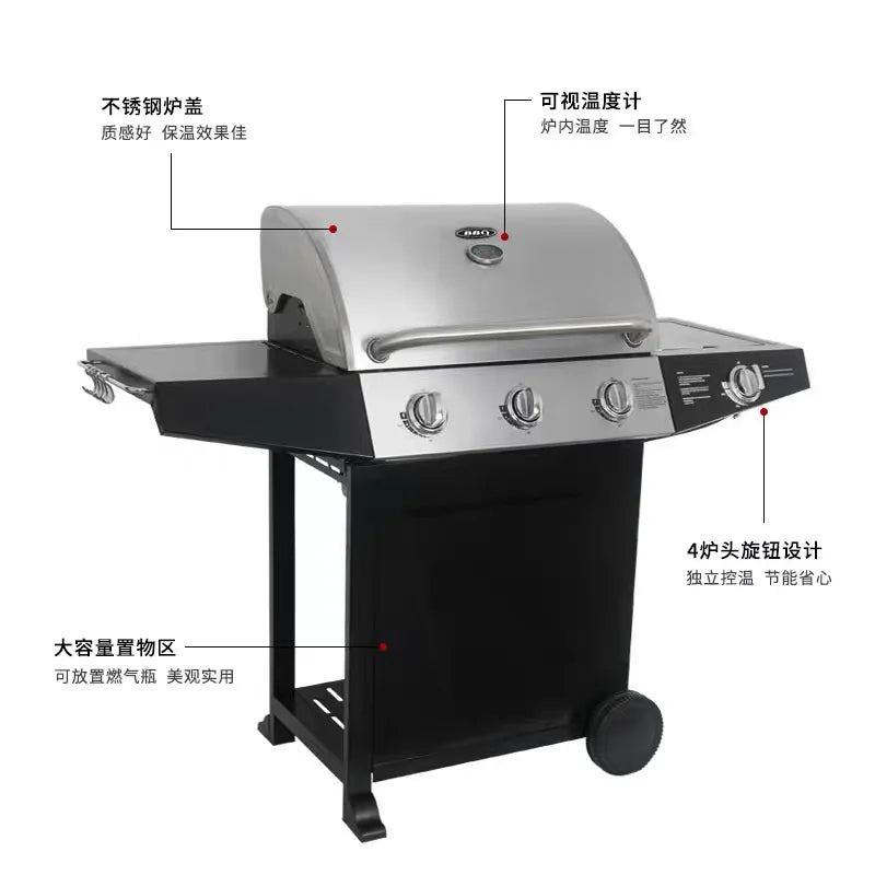 MMOOKA Expert Grill 4 Burner Propane Gas Grill portable grill  bbq  gas grill