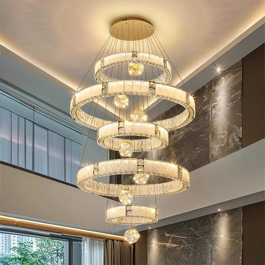 Modern home decoration crystal chandelier, stair Pendant lamp, living room Pendant lights, interior lighting