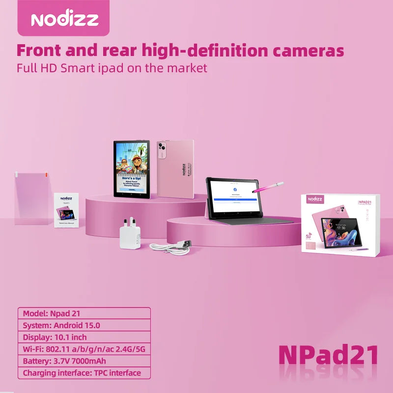 MMOOKA 2025 Npad 21 Original Tablet 10inch Google play TikTOK THD 4K Android 15 12GB+512GB 7000mAh 5G SIM WiFi GPS 500W Pixel Tablet PC