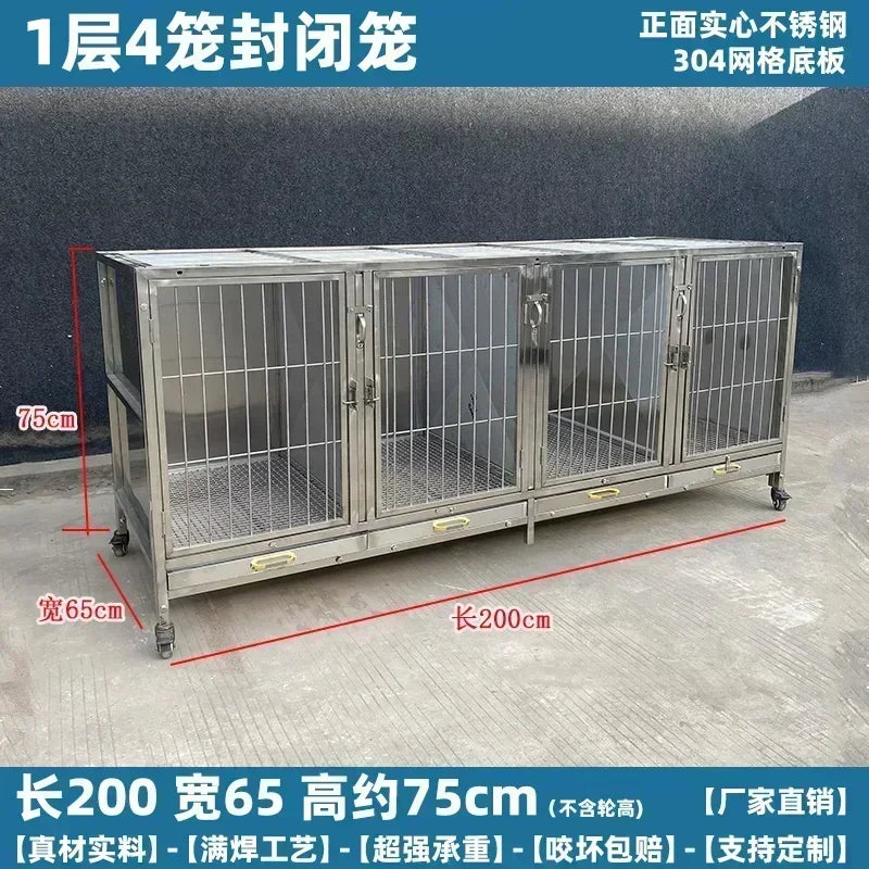 MMOOKA Stainless Steel Dog Cage Multi-Layer Pet Display Cabinet Pet Hospital Hospital Cage Display Cage