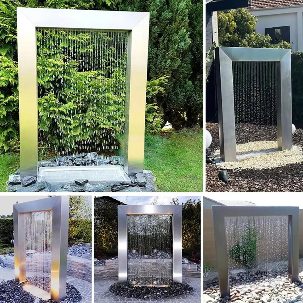 ANTNX Customized Swimming Pool Stainless Steel Wall Water Blade Waterfall Fountains Metal Garden Sculpture Fountain ANTNX.COM