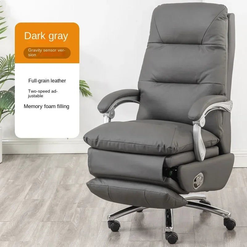 MMOOKA Study Ergonomic Office Chairs Leather Swivel Pedicure Accent Office Chairs Floor Rolling Lounge Sillas Oficina Furniture Wrx