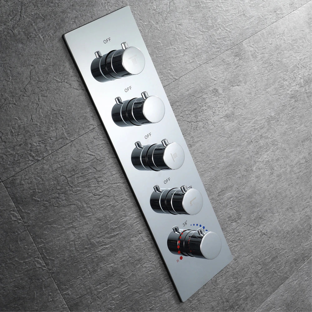 ANTNX M Boenn 4 Functions Shower System Set Embedded Ceiling 638*338mm LED Shower Head Rainfall Bathroom Faucets Thermostatic Diverter ANTNX.COM