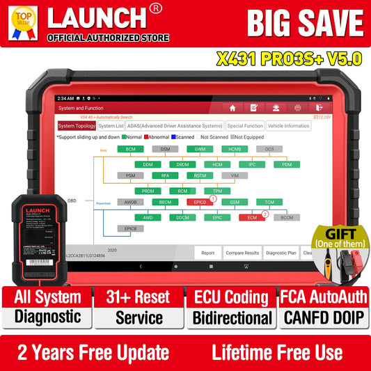 MMOOKA LAUNCH X431 pro3s Plus V5.0 10.1" Full system Automotive Diagnostic tools ECU Coding Bidirectionnal obd2 scannner pk x431 pro v+