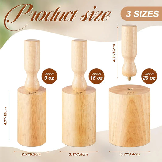 MMOOKA MMOOKA 3 Pcs Cup Pottery Molds 2.5'', 3.1'', 3.7'' Plaster Molds Mug Vase Tools with Handle Pottery Wood Slump Press Mold for Cup MugMMOOKA.COM