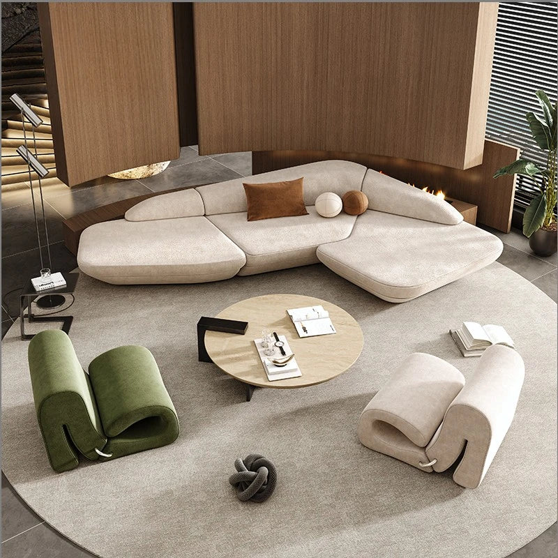 ANTNX Aesthetics Curved Luxury Sofa Leisure Reception Corner Cute Sofa Office Negotiation Designer Art Muebles Entrance Hall Furniture ANTNX.COM