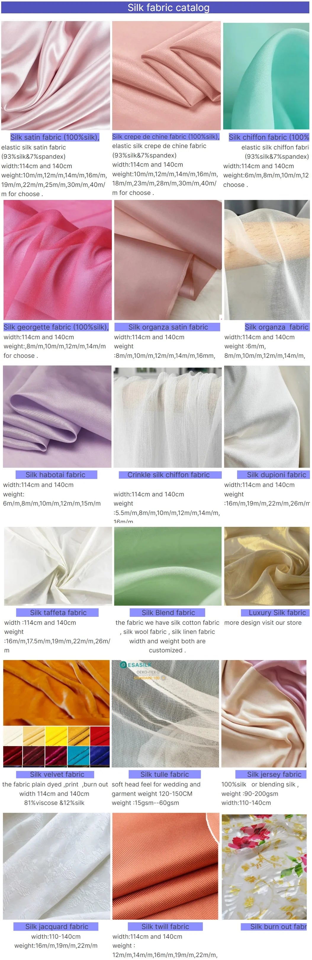 Howmay twill fabric 100% pure mulberry silk 14m/m 140cm white PFD for hijab scarf or DIY handmade  50yards wholesale  sewing