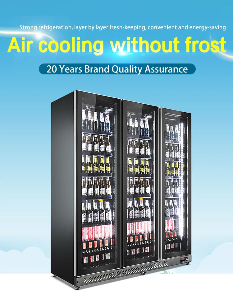 supermarket refrigeration equipment glass single door drink cake display commercial refrigerator