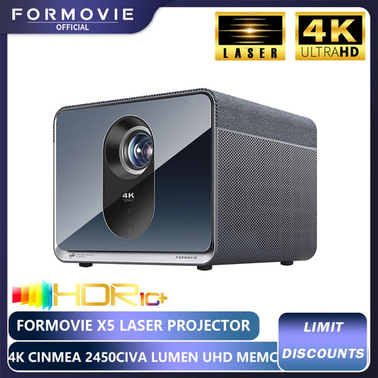 Formovie X5 Triple Laser Projector Native 4K 2450CVIA 4500ANSI Lumen DLP Portable DTS-HD Theater Dolby Vision For Home 4K Cinema