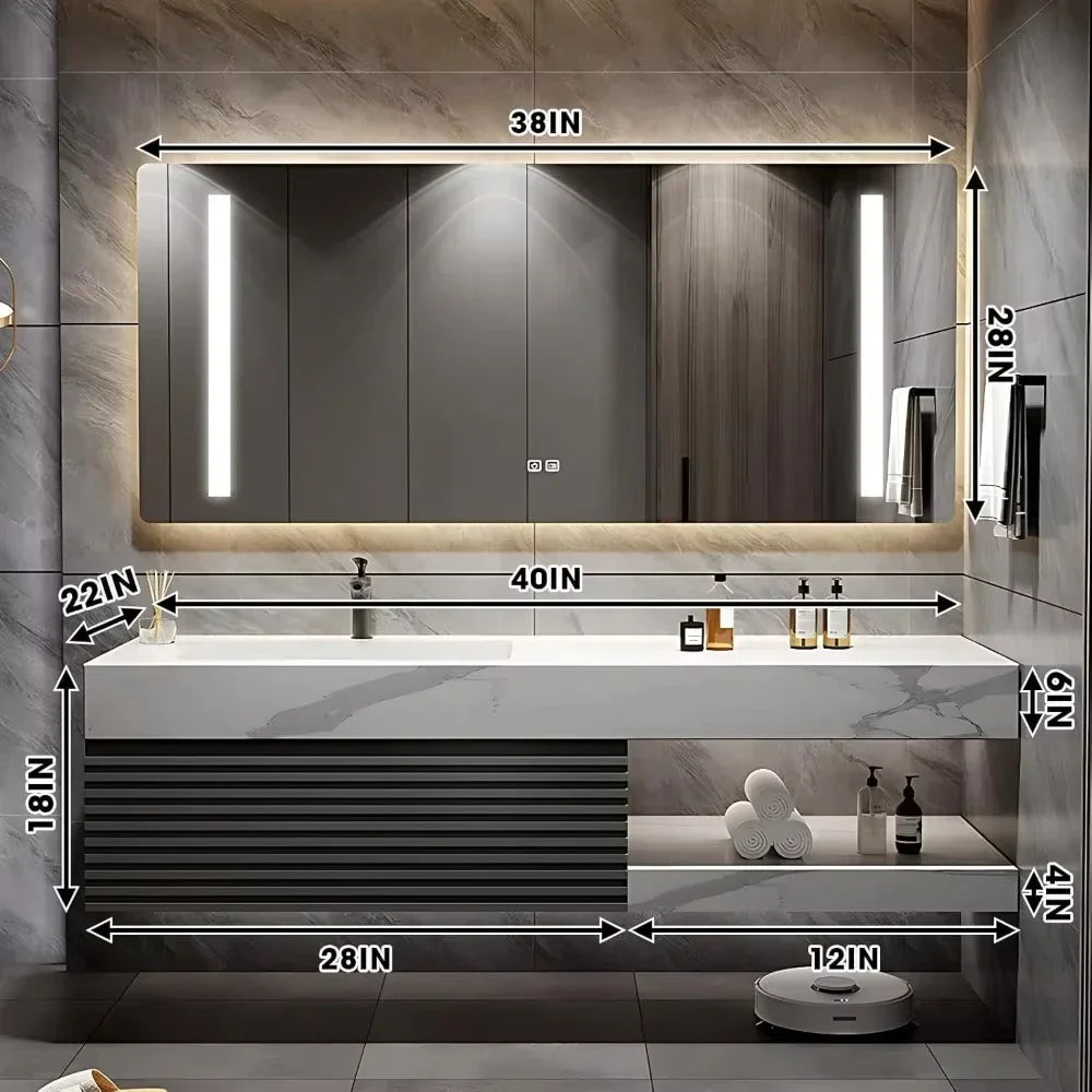 MMOOKA Solid Wood Bathroom Sink Cabinet  Under Cabinet With Sink For Bathroom Cabinet Table Top Vanity Floating