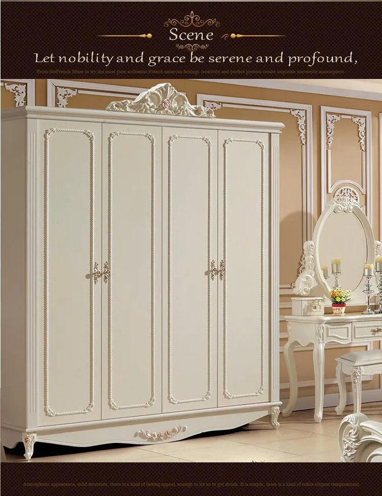 MMOOKA four door wardrobe modern  European whole wardrobe French bedroom  furniture wardrobe pfy10051