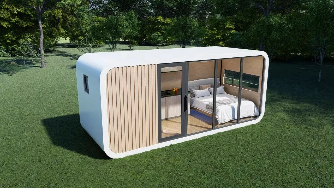 ANTNX Cheap Modular Garden Portable Assembled Prefab Capsule Apple Cabin Bungalow Bar Office Pod With Terrace ANTNX.COM