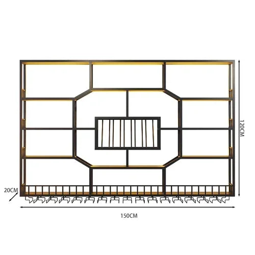 MMOOKA Black Display Wine Racks Wall Mounted Hanging Commercial Wine Bar Cabinet Restaurant Home Meuble Rangement Vin Decorations