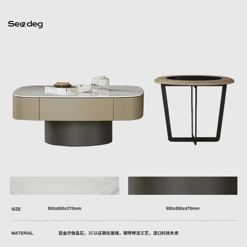 MMOOKA Living Room Home Minimalist High Sense Internet Celebrity Square Child and Mother Tea Table