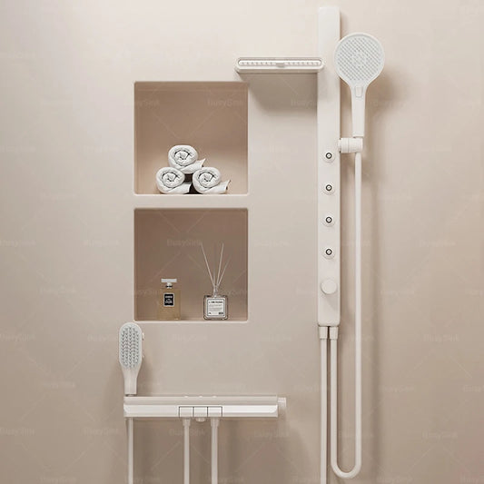 MMOOKA Shower System Set Milk White Bathroom Split Shower Multifunction Shoulder Waist Spouts Household Pressurized Shower Set MMOOKA.COM