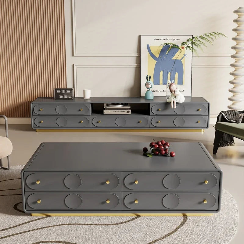 MMOOKA French Cream Style Solid Wood Living Room Combination Furniture Bedroom Modern Minimalist Floor Cabinet Chest of Drawers