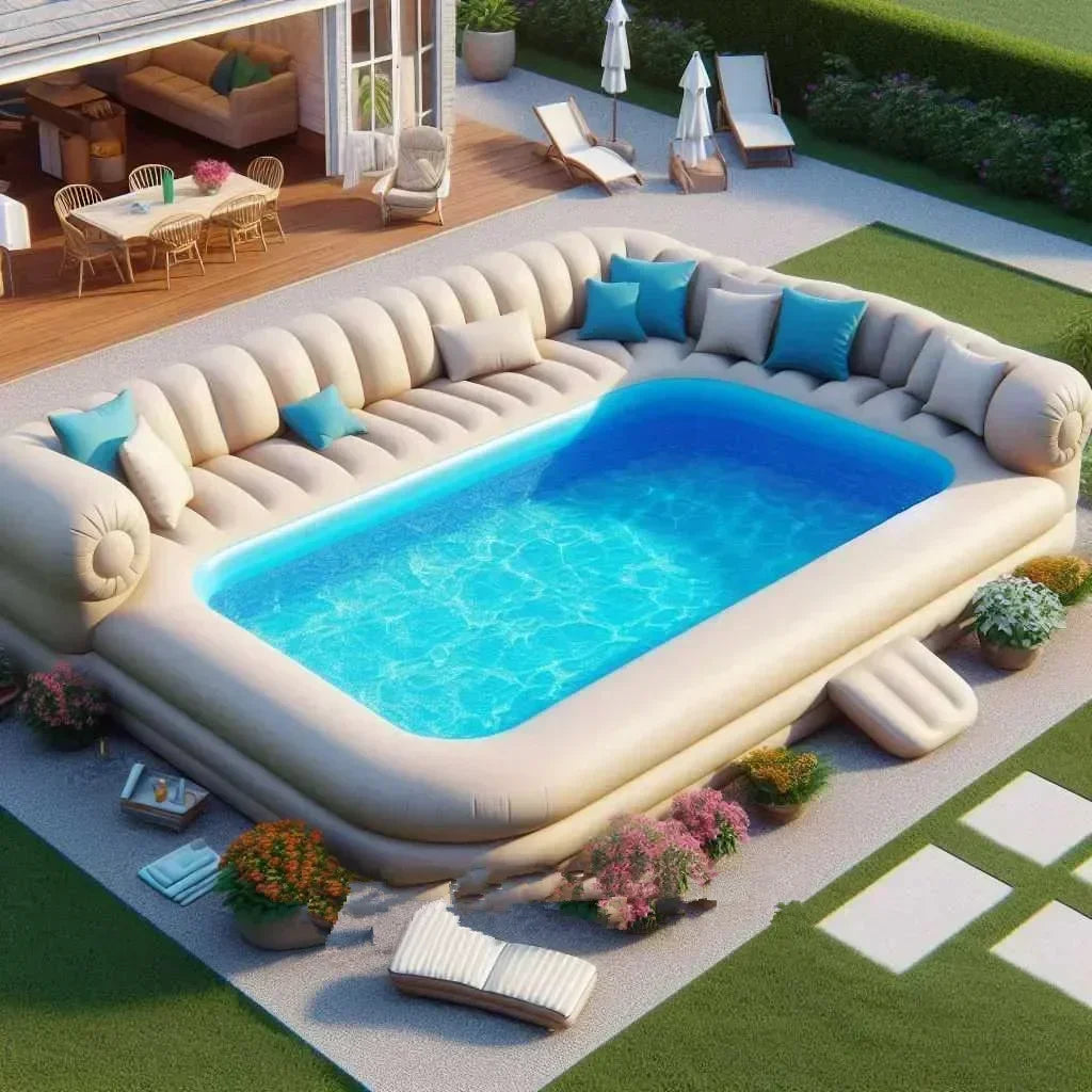 ANTNX Large Inflatable Sofa Pool  Inflatable Swimming Pool for Outdoor and Indoor Relaxation Water Resistant Durable Design ANTNX.COM
