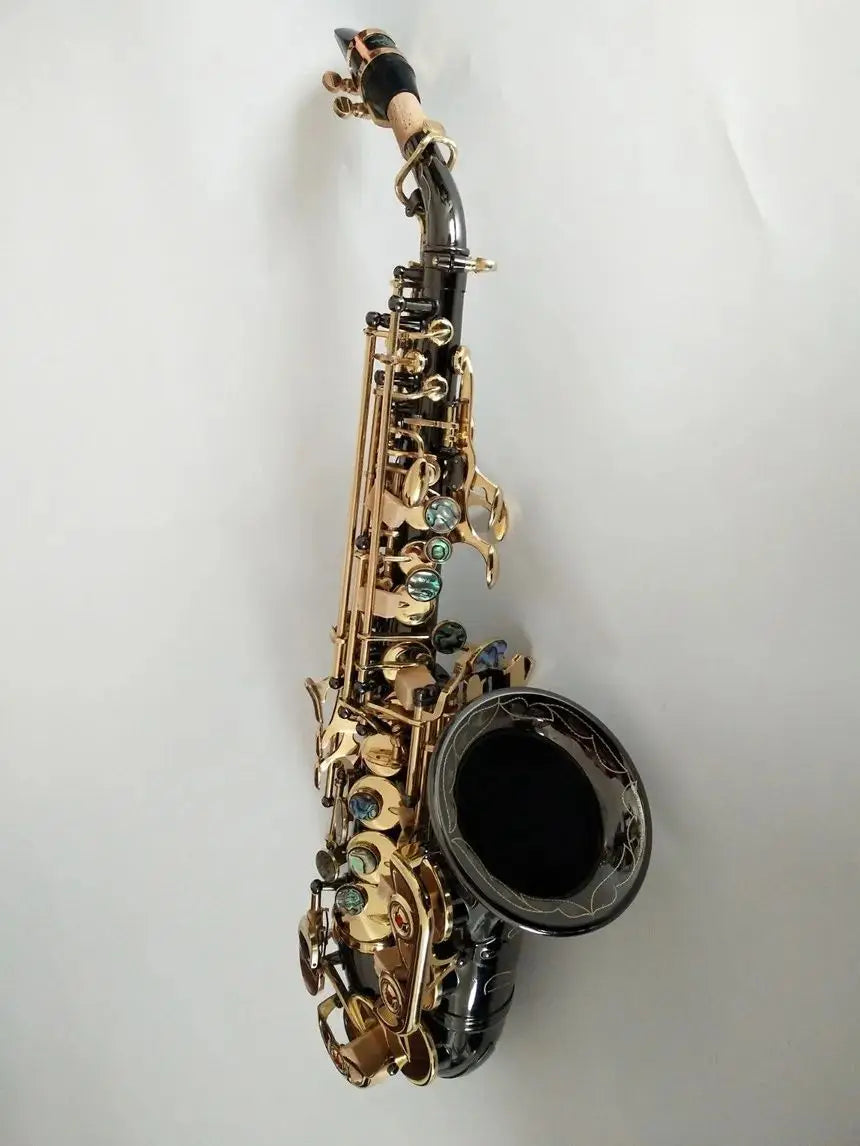 2020 Best quality Soprano Saxophone curved B Flat saxophone S-992 music instruments lacquer gold Brass mouthpiece Gift