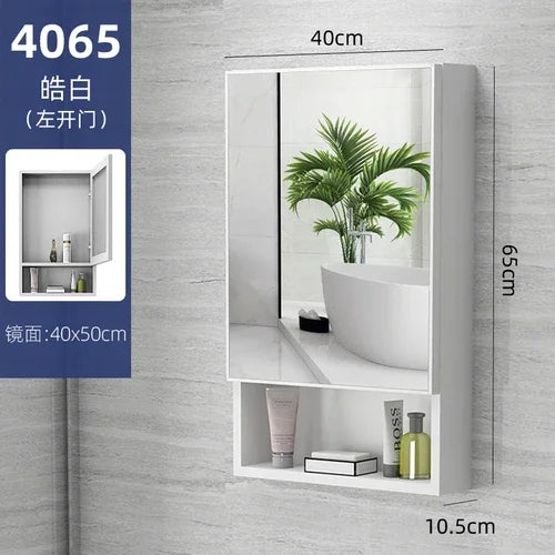 MMOOKA Nordic Wall Mounted Cabinets Mirror Storage Space Saving Aesthetic Bathroom Cabinets Makeup Shower Mobile Bagno Home Furniture