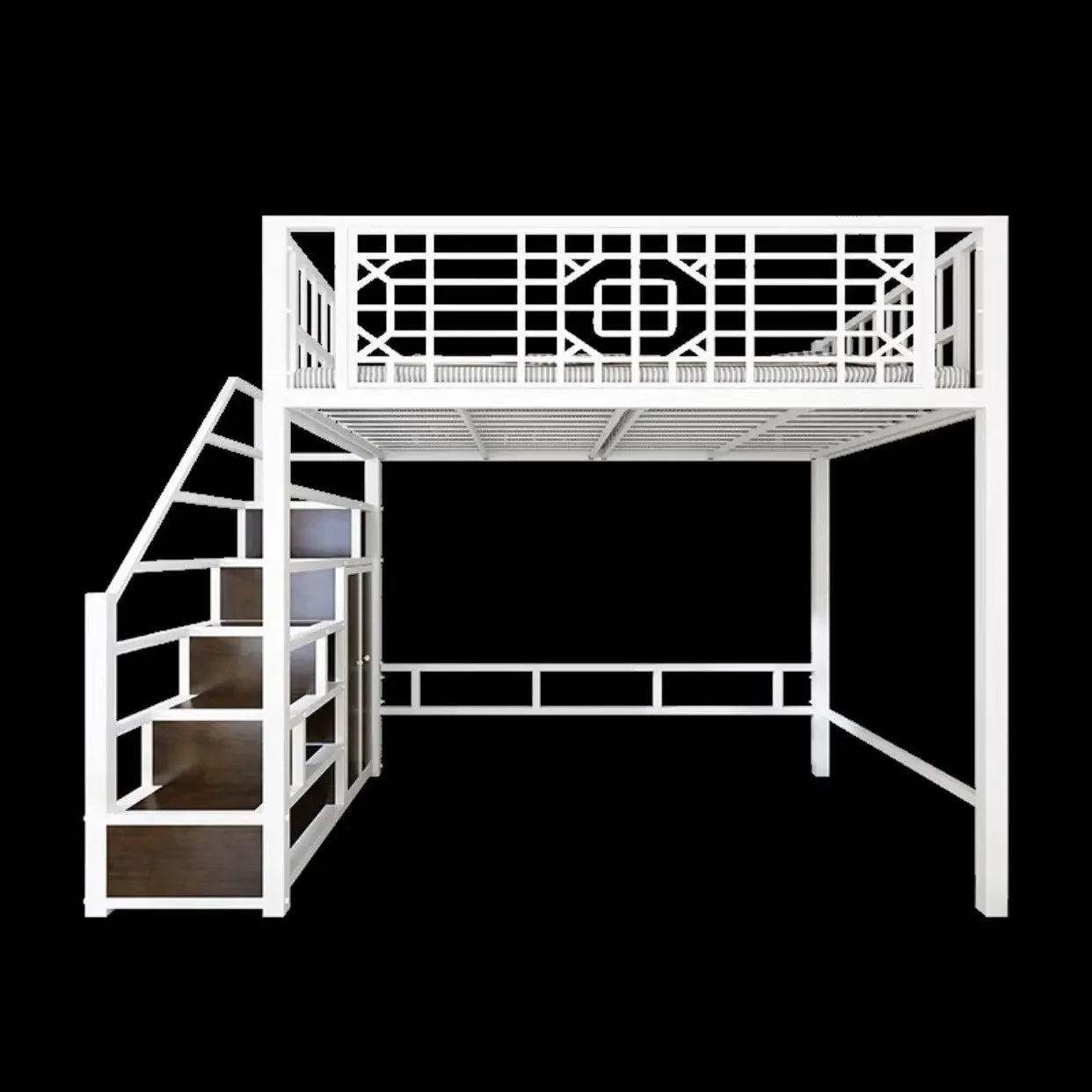 ANTNX New Chinese-style loft bed elevated sheet upper floor small apartment children's apartment iron frame ANTNX.COM