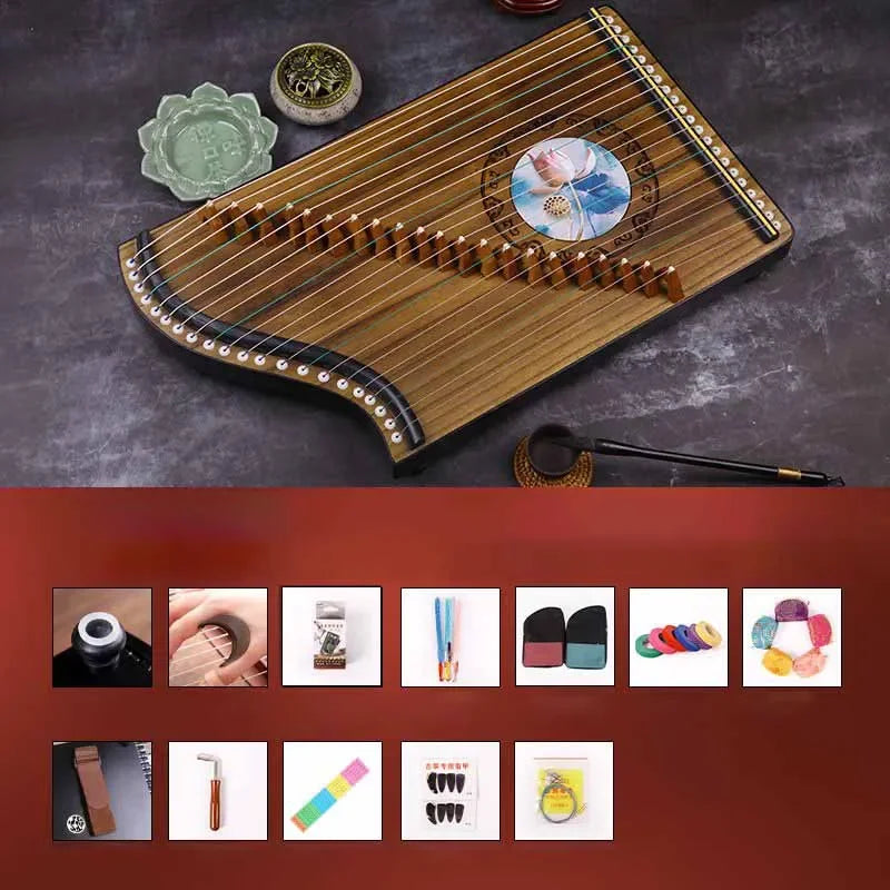 Mini  Wooden Guzheng 21-strings Guzheng Professional Traditional Chinese Finger Pick Beginners  Musical Instrument Accessories