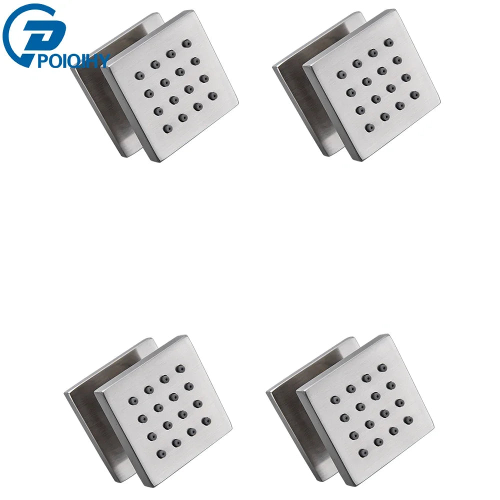MMOOKA Chrome Black Brass Body Sprays Square Shower Spa Massage Body Jets Golden Concealed Shower Spray Head Faucet Accessory MMOOKA.COM