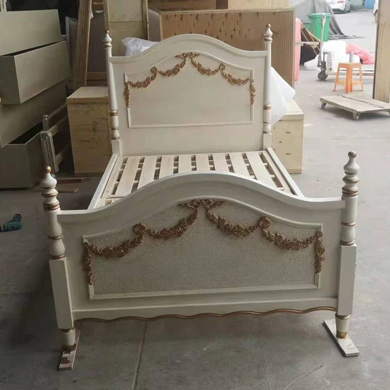 MMOOKA American Style French Style Retro Distressed Carved Multi-Functional Boys and Girls Stretchable Storage Sofa Bed