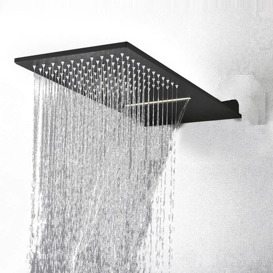 ANTNX BAKALA Matte Black Stainless Steel Shower Head  Rainfall Shower Head With Waterfall Shower Wall Mounted ANTNX.COM