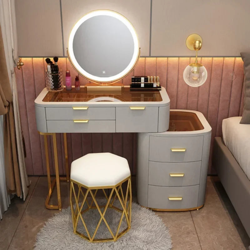 MMOOKA Dressing Table With Mirror Bedroom Dresser Storage Cabinet Dressing Table Dresser Vanity Table Bedroom Furniture For Make up