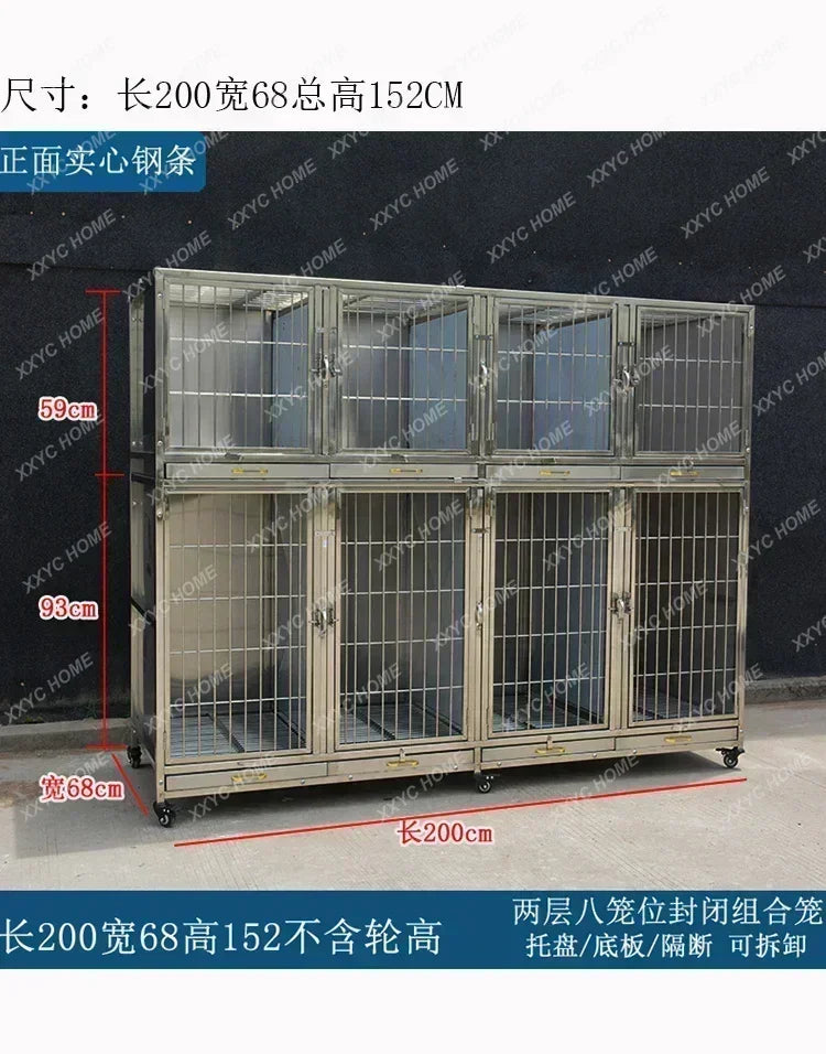 MMOOKA Stainless Steel Dog Cage Multi-Layer Pet Display Cabinet Pet Hospital Hospital Cage Display Cage