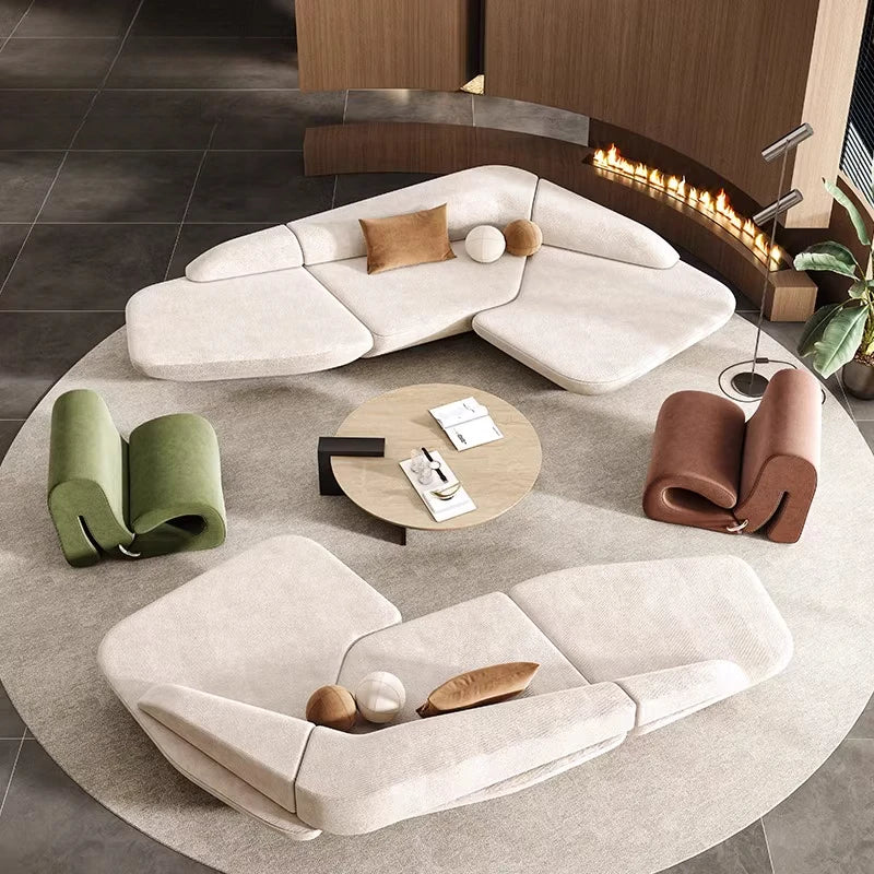 ANTNX Aesthetics Curved Luxury Sofa Leisure Reception Corner Cute Sofa Office Negotiation Designer Art Muebles Entrance Hall Furniture ANTNX.COM