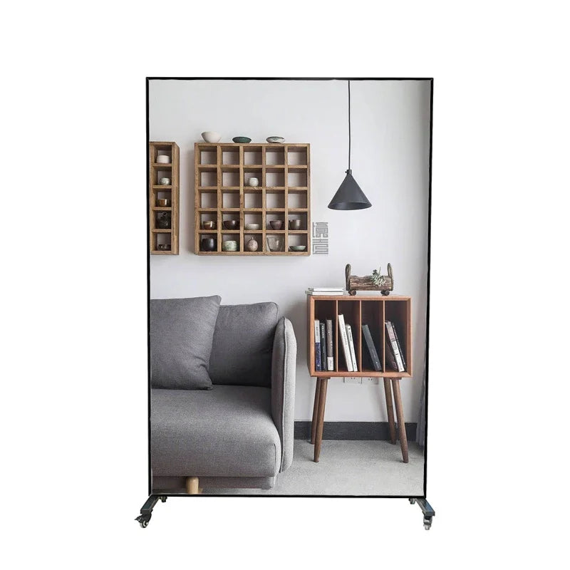 MMOOKA Smart Corrugated Full Length Mirrors Aesthetic Nordic Standing Plastic Glass Mirrors Large Espelho Redondo Home Decorating