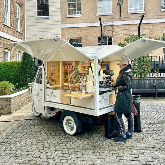 ANTNX 2024 Ape Tuk Tuk Food Tricycle Cart For Sale Electric 3 Wheels Coffee Bar Food Truck ANTNX.COM