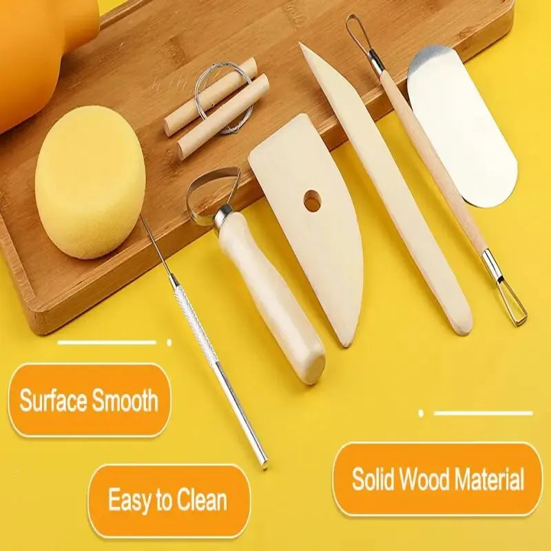 MMOOKA MMOOKA 8Pcs/Set Clay Tools DIY Ceramics Molding Tools Wood Knife Pottery Tool Set Clay Sculpting Kits Carving Ceramic Tools PracticalMMOOKA.COM