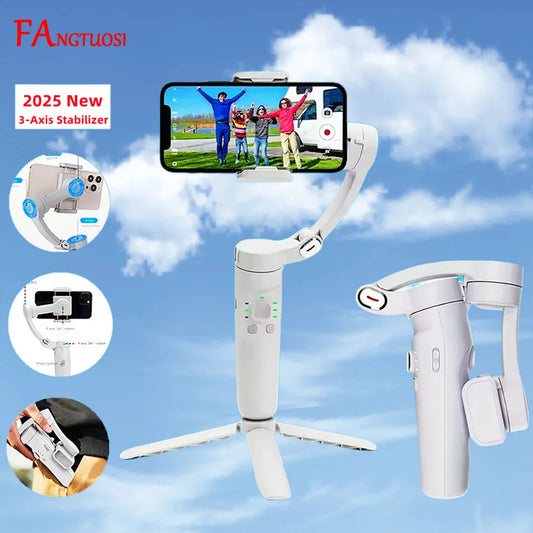 MMOOKA FANGTUOSI 2025 3-Axis Handheld Gimbal Stabilizer for Smartphone For iPhone Android Face Tracking Tiktok Vlog Smart Video Record