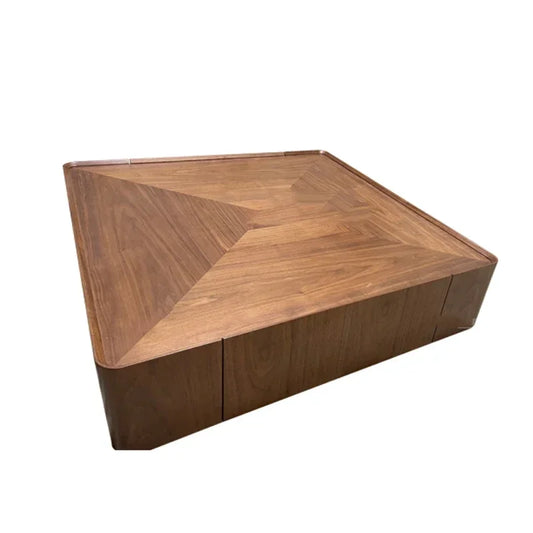 MMOOKA Italian Style Minimalist Square Designer Coffee Table Solid Wood Storage Living Room Luxury Modern Table Basse Home Furniture