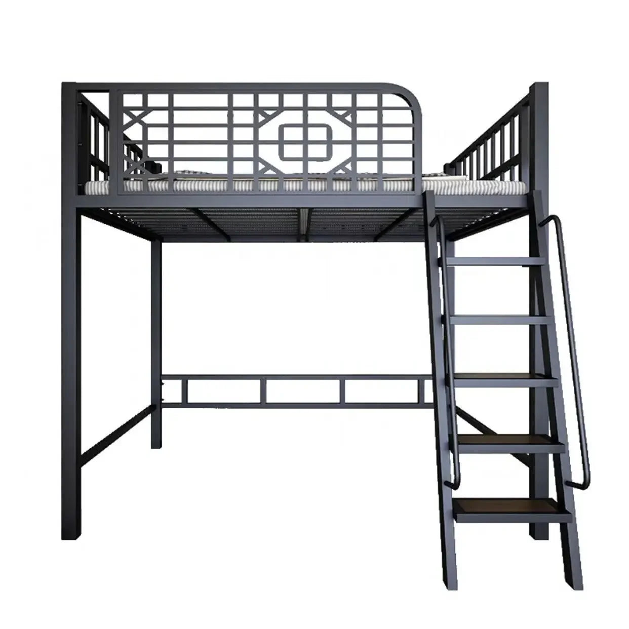 ANTNX New Chinese-style loft bed elevated sheet upper floor small apartment children's apartment iron frame ANTNX.COM