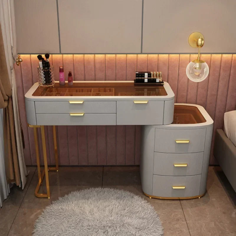 MMOOKA Dressing Table With Mirror Bedroom Dresser Storage Cabinet Dressing Table Dresser Vanity Table Bedroom Furniture For Make up