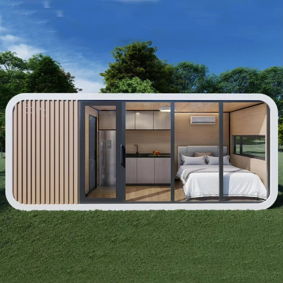 ANTNX Cheap Modular Garden Portable Assembled Prefab Capsule Apple Cabin Bungalow Bar Office Pod With Terrace ANTNX.COM