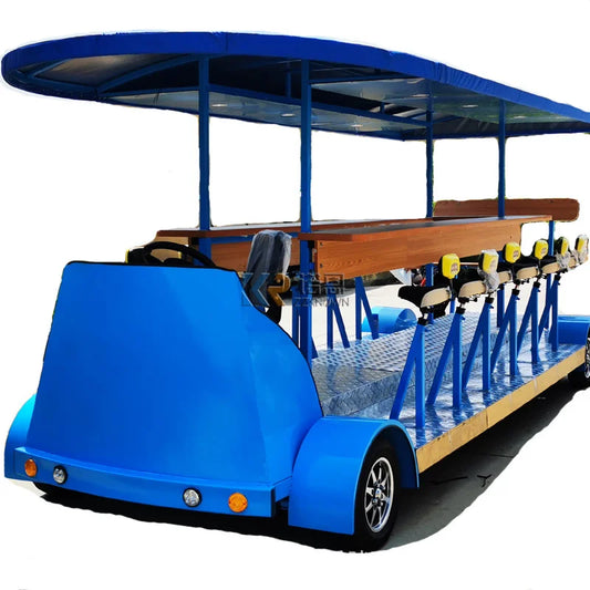 ANTNX Leisure Bar Sightseeing Vehicle 8 Seater Beer Car Electric 13 Passenger Party Bike Electric Beer Bike beer vending cart ANTNX.COM