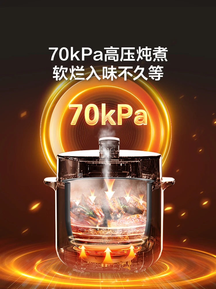Supor electric pressure cooker 0 coated double bile multi-functional high pressure rice cooker 5L large capacity rice cooker