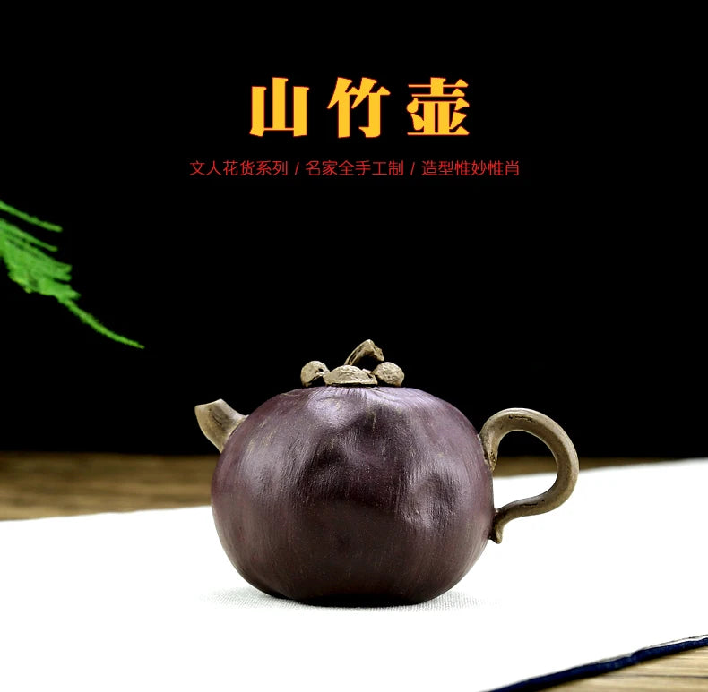 Xiyin Taofu Yixing Purple Clay Pot Handmade Famous Huang Li Mangosteen Pot Literati Pot Flower Goods Sketch Teapot Boutique