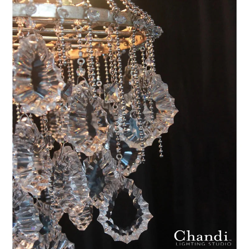 American retro crystal chandelier creative wrought iron villa atmosphere living room bedroom dining room lamps