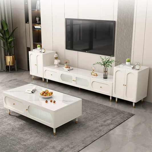 MMOOKA Simple Organizer Coffee Tables Designer White Storage Aesthetic Side Table Rectangle Minimalist Basse De  Home Furniture