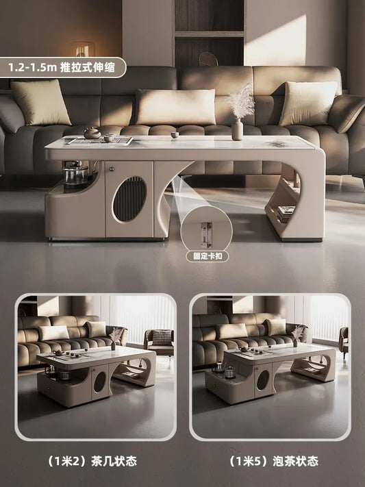 MMOOKA Retractable Kung Fu Tea Table Tea Table Integrated Living Room Tea Making Table