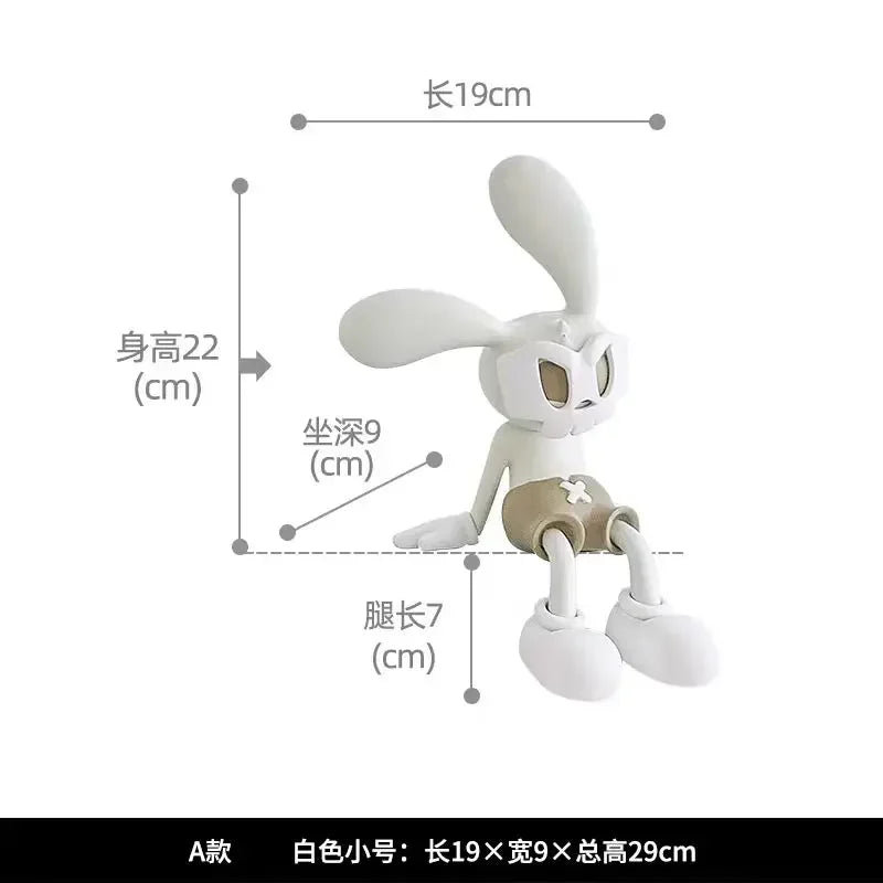 ANTNX Creative Children's Room Wearing Mask, Rabbit Sitting Posture Decoration, Home Living Room, TV Cabinet, Sofa Soft Decorations ANTNX.COM